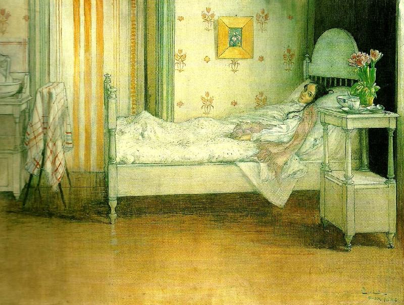 Carl Larsson konvalescens oil painting image